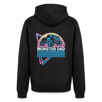Monster Truck Papa Rétro - Veste à capuche bio Premium Unisexe - noir - Dos - Nico (187cm)