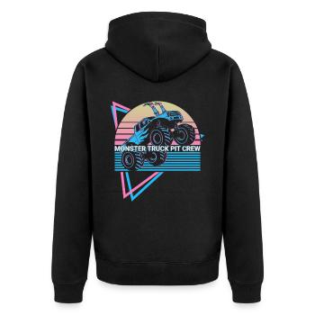 Monstertruck-bursdag - Premium økologisk unisex-hettejakke - svart - Bak - Nico (187cm)