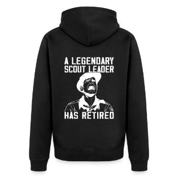 Camping Scouting - Funny Scout Guide - Unisex Premium Organic Zip Hoodie - black - Back - Nico (187cm)