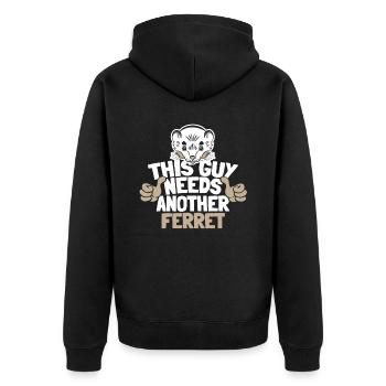 Ferret polecat funny - Unisex Premium Organic Zip Hoodie - black - Back - Nico (187cm)