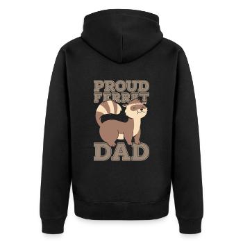 Papa putois furet - Veste à capuche bio Premium Unisexe - noir - Dos - Nico (187cm)