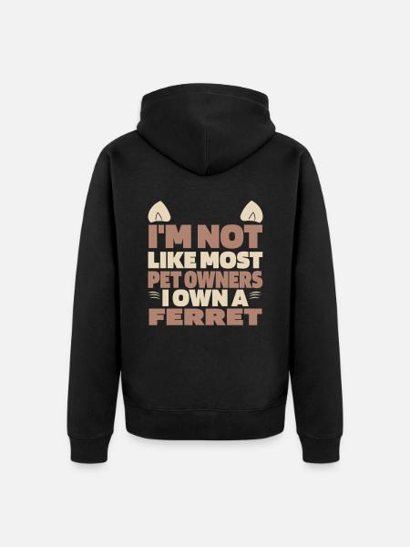 Ferret polecat - Unisex Premium Organic Zip Hoodie - black