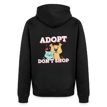 Adopt! Dont Shop! Adoptieren Tiere - Unisex Premium Bio Zip Hoodie - Schwarz - Hinten - Nico (187cm)