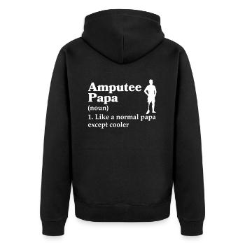 Cadeau de prothèse de jambe amputée - Veste à capuche bio Premium Unisexe - noir - Dos - Nico (187cm)
