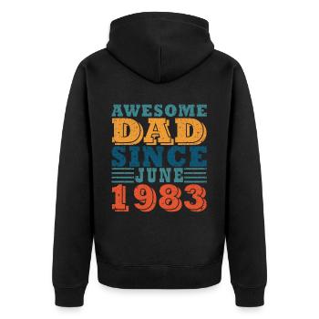 40th Birthday Man 40 Legendary since June 1983 - Unisex Premium Organic Zip Hoodie - black - Back - Nico (187cm)
