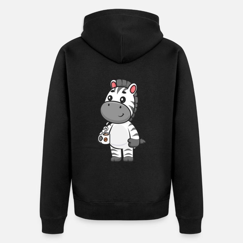 Zebra - Unisex Premium Bio Zip Hoodie - Schwarz