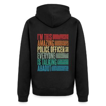 Vintage Policier Policier Cadeau Rétro - Veste à capuche bio Premium Unisexe - noir - Dos - Nico (187cm)