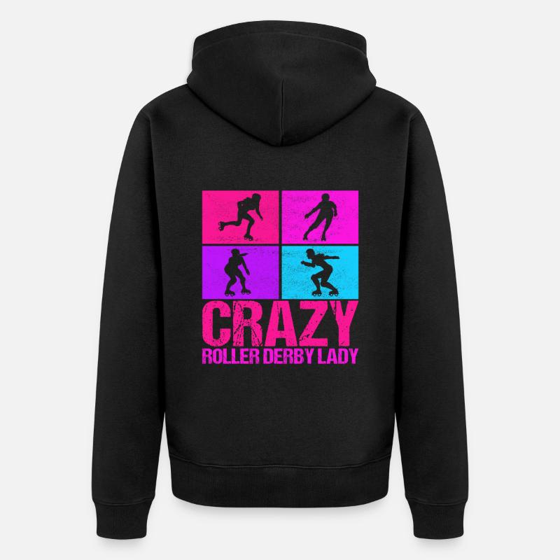 Roller Derby - Unisex Premium Bio Zip Hoodie - Schwarz