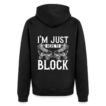 Roller Derby - Unisex Premium Bio Zip Hoodie - Schwarz - Hinten - Nico (187cm)