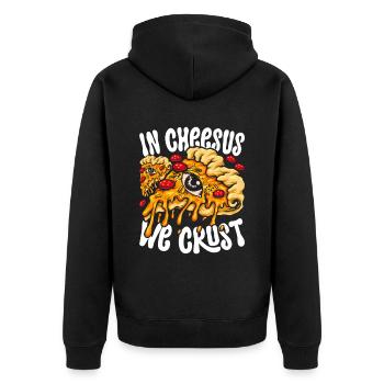 Pizza Chef Pizzaiolo In Cheesus We Crust - Veste à capuche bio Premium Unisexe - noir - Dos - Nico (187cm)