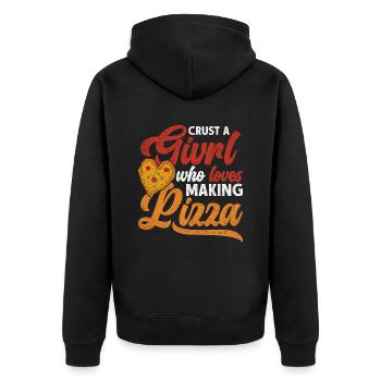 Pizzabäcker Crust A Girl Who Loves Making Pizza - Unisex Premium Organic Zip Hoodie - black - Back - Nico (187cm)