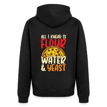 Pizza maker Pizzaiolo pizza maker - Unisex Premium Organic Zip Hoodie - black - Back - Nico (187cm)