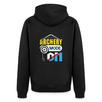 Bogenschießen Spruch Lustiger Bogenschütze Zitat Bogenschießen - Unisex Premium Bio Zip Hoodie - Schwarz - Hinten - Nico (187cm)