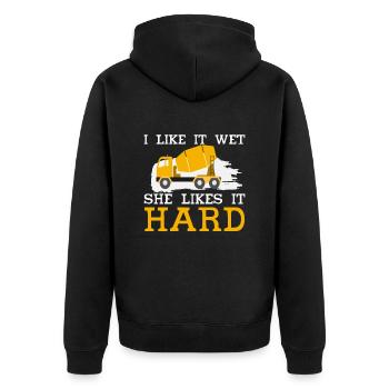 Cement Worker Concrete Mixer Concrete Finisher - Unisex Premium Organic Zip Hoodie - black - Back - Nico (187cm)