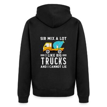 Cement Worker Concrete Mixer Finisher Cement Mixer - Unisex Premium Organic Zip Hoodie - black - Back - Nico (187cm)