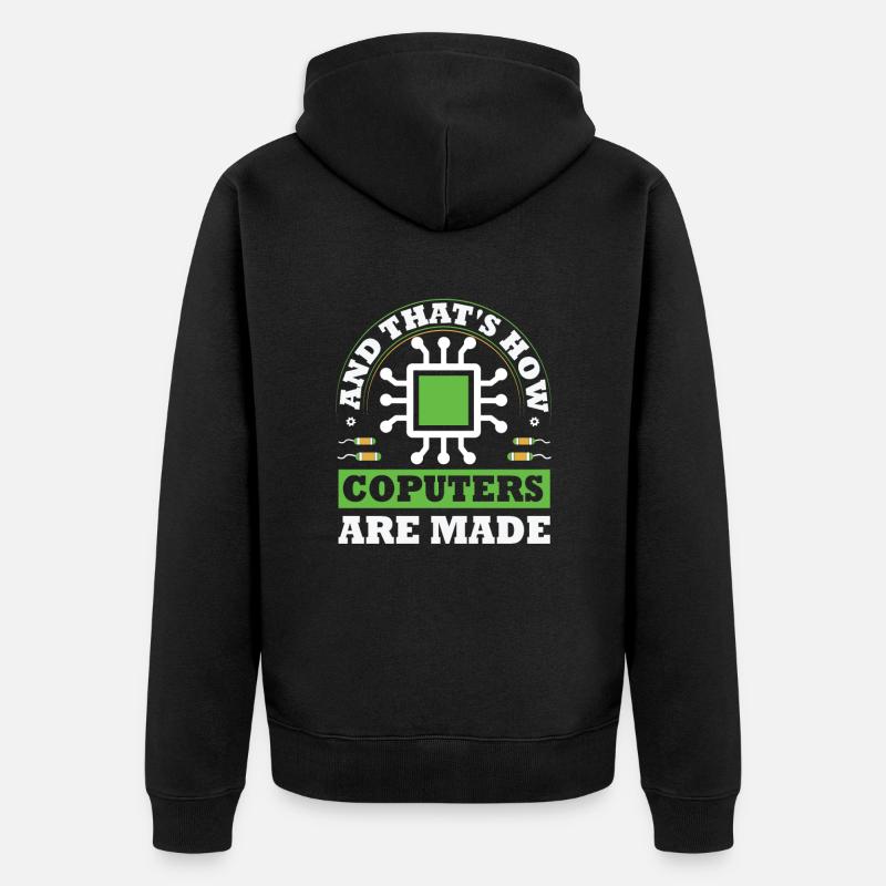 Programmierer, Informatik, Coder Software - Unisex Premium Bio Zip Hoodie - Schwarz