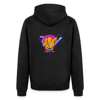 Vaporwave Basketball - Veste à capuche bio Premium Unisexe - noir - Dos - Nico (187cm)