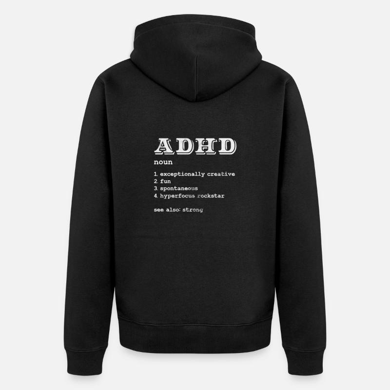 ADHS - Unisex Premium Bio Zip Hoodie - Schwarz