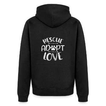 Animal Rescue Animal Welfare Animal Friend Gift - Unisex Premium Organic Zip Hoodie - black - Back - Nico (187cm)