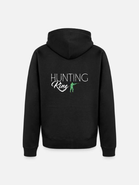 Hunting King - Unisex Premium Bio Zip Hoodie - Schwarz