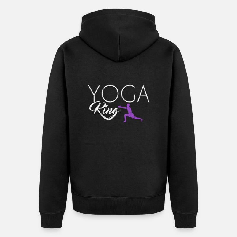 Roi du yoga - Veste à capuche bio Premium Unisexe - noir