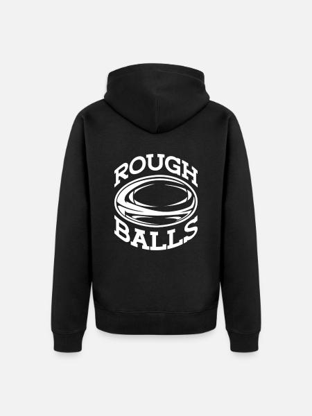 Rough Balls - Funny Rugby - Unisex Premium Organic Zip Hoodie - black