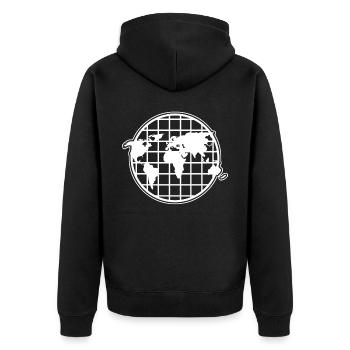 World Map World Maps World Tour - Unisex Premium Organic Zip Hoodie - black - Back - Nico (187cm)