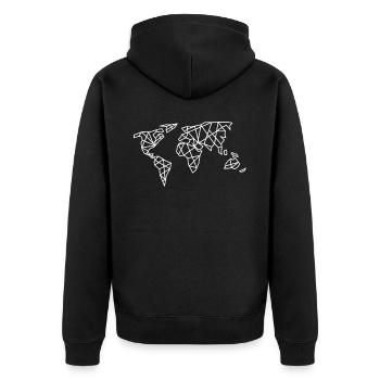 World Maps World Tour World Map - Unisex Premium Organic Zip Hoodie - black - Back - Nico (187cm)