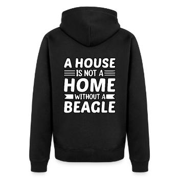 Une maison n’est pas une maison sans Beagle - Veste à capuche bio Premium Unisexe - noir - Dos - Nico (187cm)