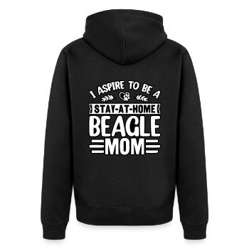 I aspire to be a stay at home Beagle Mom - Unisex Premium Organic Zip Hoodie - black - Back - Nico (187cm)