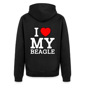 J’aime mon Beagle - Veste à capuche bio Premium Unisexe - noir - Dos - Nico (187cm)