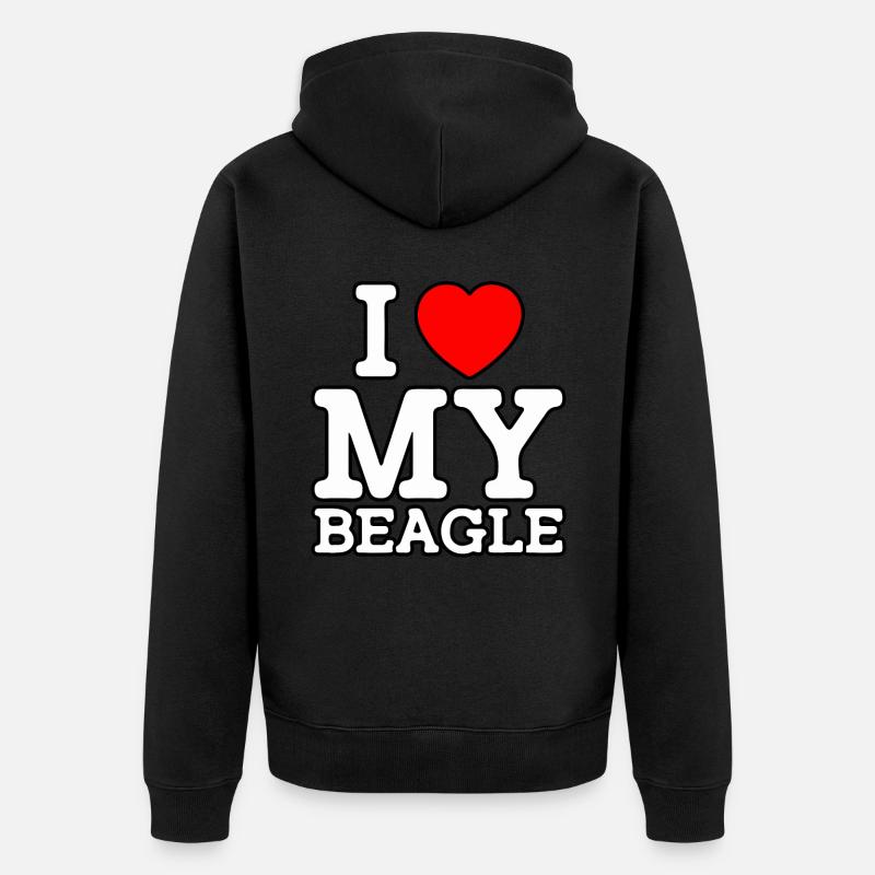 J’aime mon Beagle - Veste à capuche bio Premium Unisexe - noir