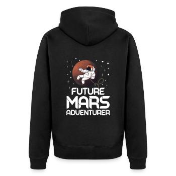 Future Mars Adventurer Astronaut Planet - Unisex Premium Organic Zip Hoodie - black - Back - Nico (187cm)