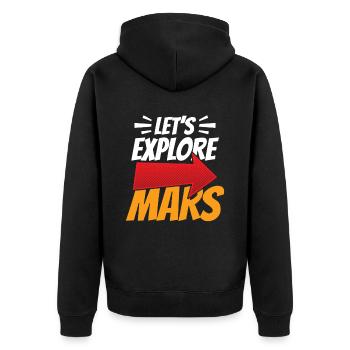 Explorons l’espace de la planète astronaute martienne - Veste à capuche bio Premium Unisexe - noir - Dos - Nico (187cm)