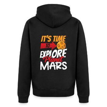 Il est temps d’explorer la planète Mars - Veste à capuche bio Premium Unisexe - noir - Dos - Nico (187cm)