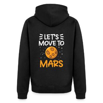 Departure to Mars Astronaut Planet Space - Unisex Premium Organic Zip Hoodie - black - Back - Nico (187cm)
