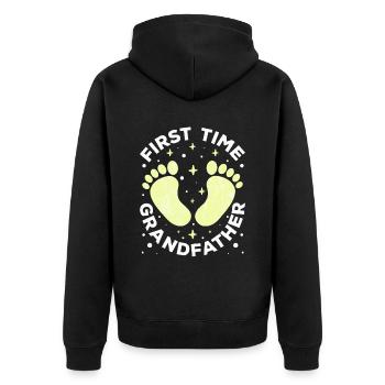 Das Erste Mal Großvater Erstes Mal Großeltern Süß - Unisex Premium Bio Zip Hoodie - Schwarz - Hinten - Nico (187cm)