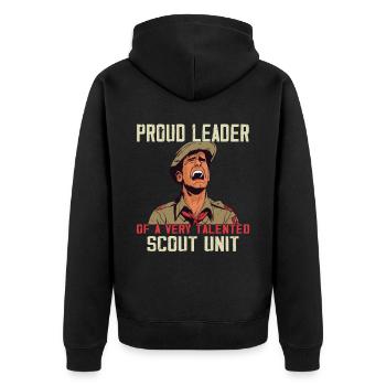 Camping Scouting - Funny Scout Guide - Unisex Premium Organic Zip Hoodie - black - Back - Nico (187cm)