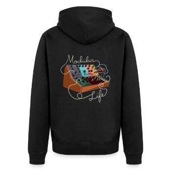 Modular Life Electronic Musical Synthesizer - Unisex Premium Bio Zip Hoodie - Schwarz - Hinten - Nico (187cm)