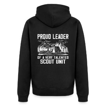 Camping Scouting - Funny Scout Guide - Unisex Premium Organic Zip Hoodie - black - Back - Nico (187cm)