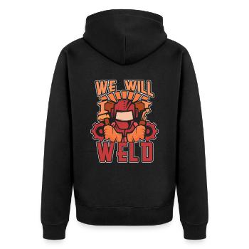 Welder Locksmith Humor - Unisex Premium Organic Zip Hoodie - black - Back - Nico (187cm)