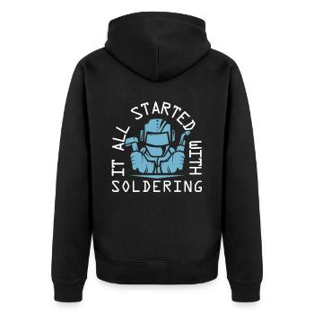 Welder locksmith soldering - Unisex Premium Organic Zip Hoodie - black - Back - Nico (187cm)