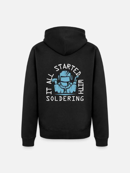Welder locksmith soldering - Unisex Premium Organic Zip Hoodie - black