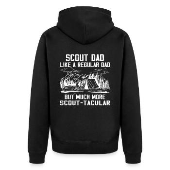 Camping Scouting - Drôle de père scout - Veste à capuche bio Premium Unisexe - noir - Dos - Nico (187cm)