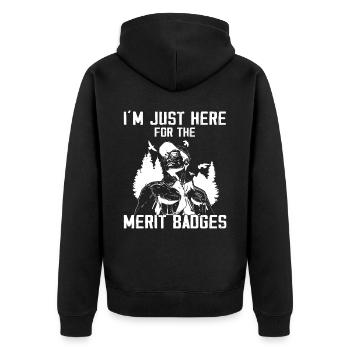 Camping Scouting - Funny Scout Father - Unisex Premium Organic Zip Hoodie - black - Back - Nico (187cm)