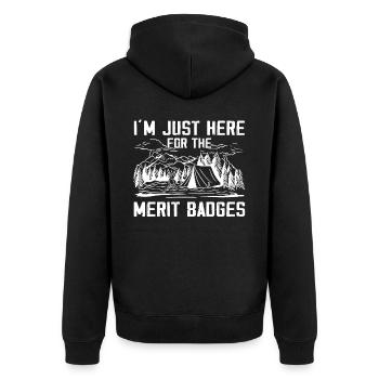 Camping Scouting - Funny Scout Father - Unisex Premium Organic Zip Hoodie - black - Back - Nico (187cm)