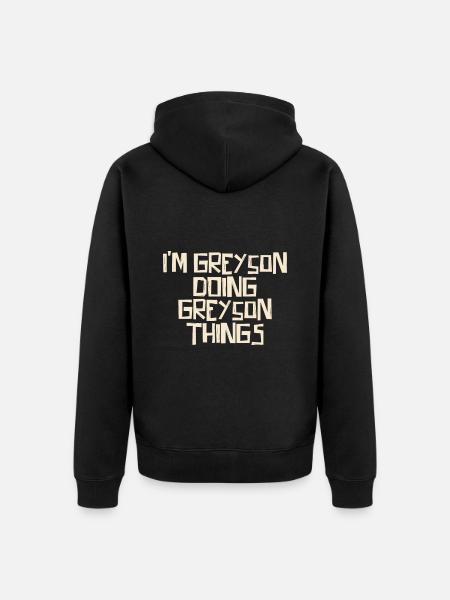 I'm Greyson doing Greyson things - Unisex Premium Bio Zip Hoodie - Schwarz