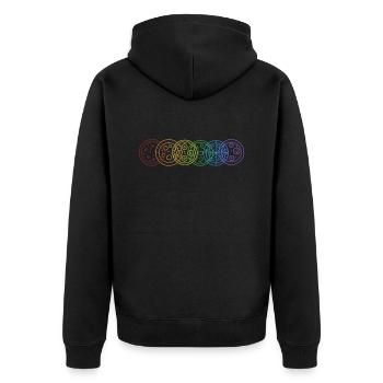 Pizza LGBT Rainbow Pizza Four Pizza Pizza Plateau à pizza - Veste à capuche bio Premium Unisexe - noir - Dos - Nico (187cm)