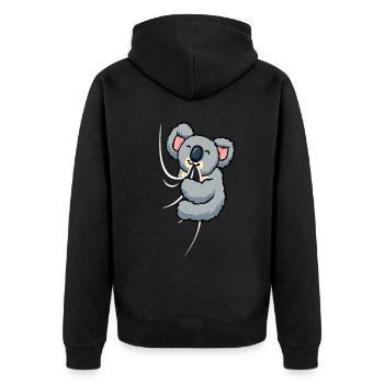 Mignon Koala Tissu Mordant Sucer Koala - Veste à capuche bio Premium Unisexe - noir - Dos - Nico (187cm)