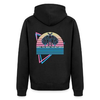 Mothman Crypto Cryptozoologie Rétro - Veste à capuche bio Premium Unisexe - noir - Dos - Nico (187cm)